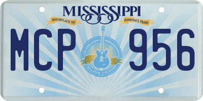 MS license plate MCP956