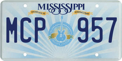MS license plate MCP957