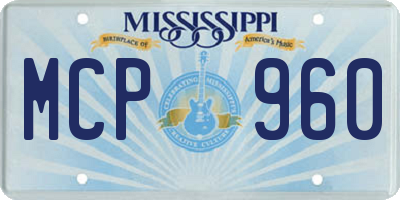 MS license plate MCP960