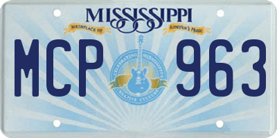 MS license plate MCP963