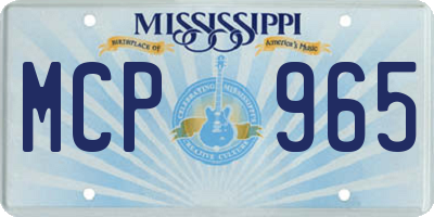 MS license plate MCP965