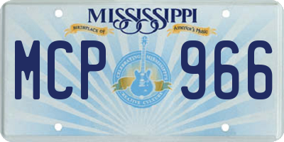 MS license plate MCP966