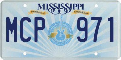 MS license plate MCP971