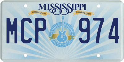 MS license plate MCP974