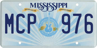 MS license plate MCP976