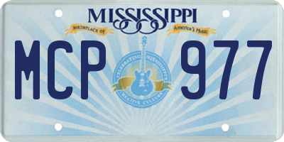 MS license plate MCP977