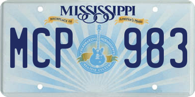 MS license plate MCP983