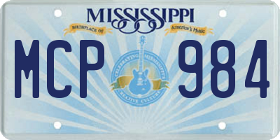 MS license plate MCP984