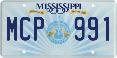 MS license plate MCP991