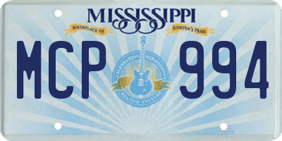 MS license plate MCP994