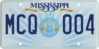 MS license plate MCQ004