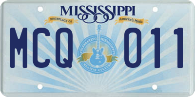 MS license plate MCQ011