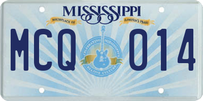 MS license plate MCQ014