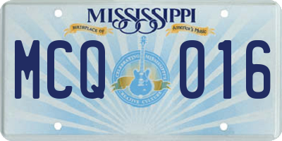 MS license plate MCQ016
