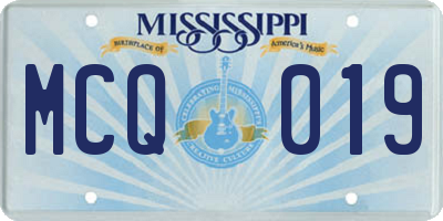 MS license plate MCQ019