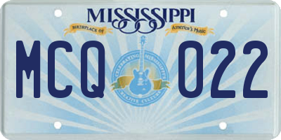 MS license plate MCQ022