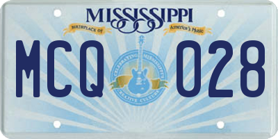 MS license plate MCQ028