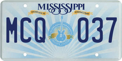 MS license plate MCQ037