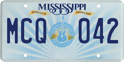 MS license plate MCQ042