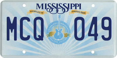 MS license plate MCQ049