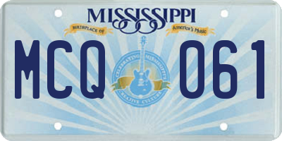 MS license plate MCQ061