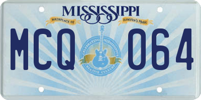 MS license plate MCQ064