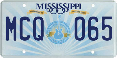 MS license plate MCQ065