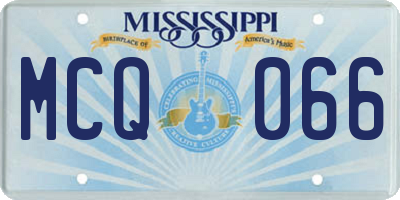 MS license plate MCQ066