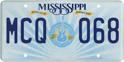 MS license plate MCQ068