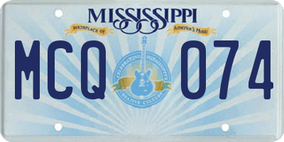 MS license plate MCQ074