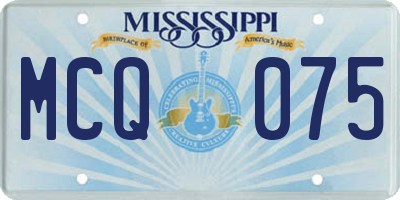 MS license plate MCQ075