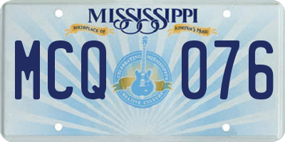 MS license plate MCQ076