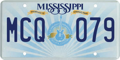 MS license plate MCQ079
