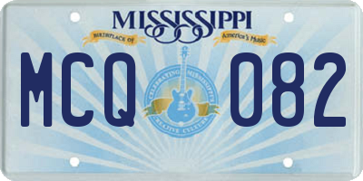 MS license plate MCQ082