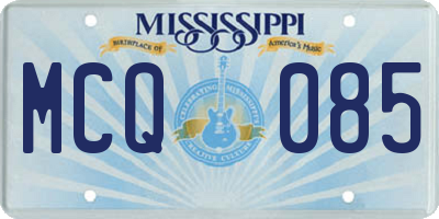MS license plate MCQ085
