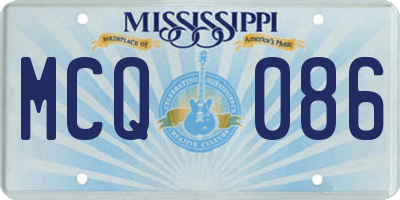 MS license plate MCQ086