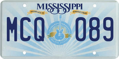 MS license plate MCQ089