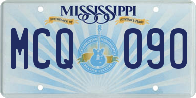 MS license plate MCQ090