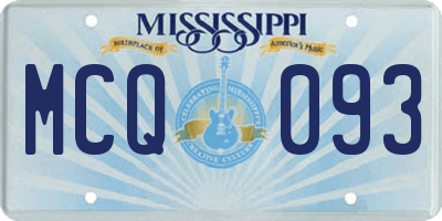 MS license plate MCQ093