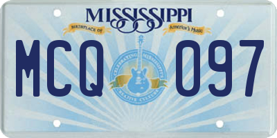 MS license plate MCQ097