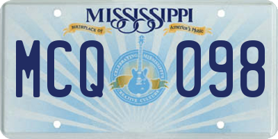 MS license plate MCQ098