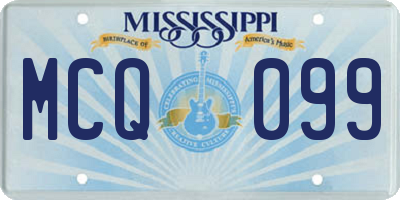 MS license plate MCQ099