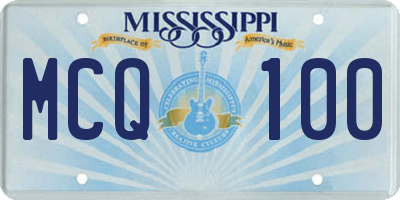 MS license plate MCQ100