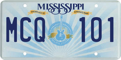 MS license plate MCQ101