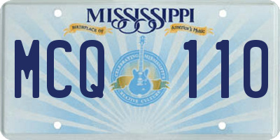 MS license plate MCQ110