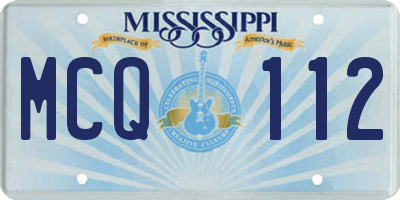 MS license plate MCQ112