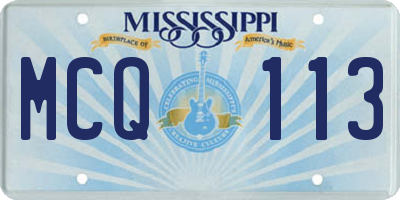 MS license plate MCQ113
