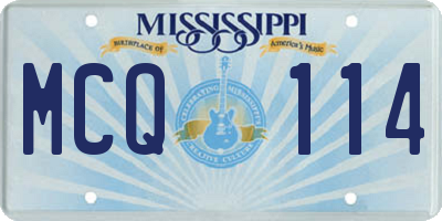 MS license plate MCQ114