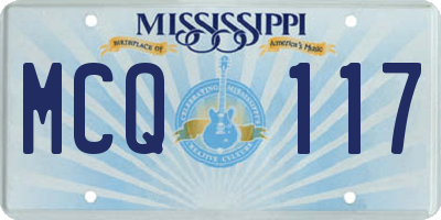 MS license plate MCQ117
