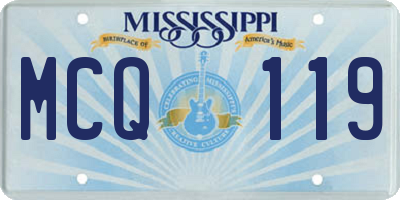 MS license plate MCQ119